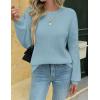 imageZeagoo Womens Fall Tops 2025 Fashion V Neck Long Sleeve Pullover Sweater SXXLBlue