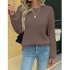 imageZeagoo Womens Fall Tops 2025 Fashion V Neck Long Sleeve Pullover Sweater SXXLBrown