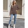 imageZeagoo Womens Fall Tops 2025 Fashion V Neck Long Sleeve Pullover Sweater SXXLBrown