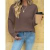 imageZeagoo Womens Fall Tops 2025 Fashion V Neck Long Sleeve Pullover Sweater SXXLBrown