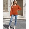 imageZeagoo Womens Fall Tops 2025 Fashion V Neck Long Sleeve Pullover Sweater SXXLOrange