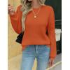 imageZeagoo Womens Fall Tops 2025 Fashion V Neck Long Sleeve Pullover Sweater SXXLOrange