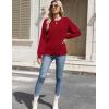 imageZeagoo Womens Fall Tops 2025 Fashion V Neck Long Sleeve Pullover Sweater SXXLRed
