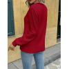 imageZeagoo Womens Fall Tops 2025 Fashion V Neck Long Sleeve Pullover Sweater SXXLRed