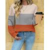 imageZeagoo Womens Fall Tops 2025 Fashion V Neck Long Sleeve Pullover Sweater SXXLWhite Gray Orange