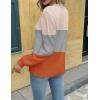 imageZeagoo Womens Fall Tops 2025 Fashion V Neck Long Sleeve Pullover Sweater SXXLWhite Gray Orange