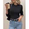 imageZeagoo Womens Fleece Sherpa Lined Sweater Mock Neck Long Sleeve Thermal Shirt 2025 Fall Winter Fuzzy Knit Jumper Tops SXXLBlack