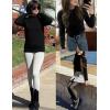 imageZeagoo Womens Fleece Sherpa Lined Sweater Mock Neck Long Sleeve Thermal Shirt 2025 Fall Winter Fuzzy Knit Jumper Tops SXXLBlack
