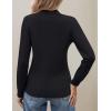 imageZeagoo Womens Fleece Sherpa Lined Sweater Mock Neck Long Sleeve Thermal Shirt 2025 Fall Winter Fuzzy Knit Jumper Tops SXXLBlack