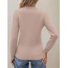 imageZeagoo Womens Fleece Sherpa Lined Sweater Mock Neck Long Sleeve Thermal Shirt 2025 Fall Winter Fuzzy Knit Jumper Tops SXXLKhaki