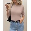 imageZeagoo Womens Fleece Sherpa Lined Sweater Mock Neck Long Sleeve Thermal Shirt 2025 Fall Winter Fuzzy Knit Jumper Tops SXXLKhaki