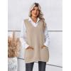 imageZeagoo Womens Sweater Vest 2025 Oversized Sleeveless V Neck Pullovers with Pocket Knitted Fall OutfitsApricot