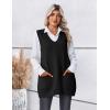 imageZeagoo Womens Sweater Vest 2025 Oversized Sleeveless V Neck Pullovers with Pocket Knitted Fall OutfitsBlack