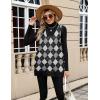 imageZeagoo Womens Sweater Vest 2025 Oversized Sleeveless V Neck Pullovers with Pocket Knitted Fall OutfitsBlack Argyle