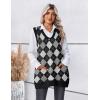 imageZeagoo Womens Sweater Vest 2025 Oversized Sleeveless V Neck Pullovers with Pocket Knitted Fall OutfitsBlack Argyle