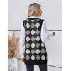imageZeagoo Womens Sweater Vest 2025 Oversized Sleeveless V Neck Pullovers with Pocket Knitted Fall OutfitsBlack Argyle