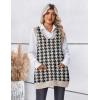 imageZeagoo Womens Sweater Vest 2025 Oversized Sleeveless V Neck Pullovers with Pocket Knitted Fall OutfitsBlack Houndstooth