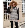 imageZeagoo Womens Sweater Vest 2025 Oversized Sleeveless V Neck Pullovers with Pocket Knitted Fall OutfitsBlack Houndstooth