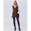 imageZeagoo Womens Sweater Vest 2025 Oversized Sleeveless V Neck Pullovers with Pocket Knitted Fall OutfitsBrown