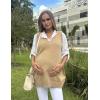 imageZeagoo Womens Sweater Vest 2025 Oversized Sleeveless V Neck Pullovers with Pocket Knitted Fall OutfitsKhaki