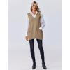 imageZeagoo Womens Sweater Vest 2025 Oversized Sleeveless V Neck Pullovers with Pocket Knitted Fall OutfitsKhaki