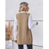 imageZeagoo Womens Sweater Vest 2025 Oversized Sleeveless V Neck Pullovers with Pocket Knitted Fall OutfitsKhaki