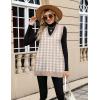 imageZeagoo Womens Sweater Vest 2025 Oversized Sleeveless V Neck Pullovers with Pocket Knitted Fall OutfitsKhaki Houndstooth