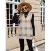 imageZeagoo Womens Sweater Vest 2025 Oversized Sleeveless V Neck Pullovers with Pocket Knitted Fall OutfitsKhaki Plaid