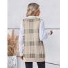 imageZeagoo Womens Sweater Vest 2025 Oversized Sleeveless V Neck Pullovers with Pocket Knitted Fall OutfitsKhaki Plaid