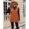 imageZeagoo Womens Sweater Vest 2025 Oversized Sleeveless V Neck Pullovers with Pocket Knitted Fall OutfitsOrange