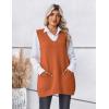 imageZeagoo Womens Sweater Vest 2025 Oversized Sleeveless V Neck Pullovers with Pocket Knitted Fall OutfitsOrange