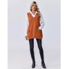 imageZeagoo Womens Sweater Vest 2025 Oversized Sleeveless V Neck Pullovers with Pocket Knitted Fall OutfitsOrange