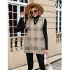 imageZeagoo Womens Sweater Vest 2025 Oversized Sleeveless V Neck Pullovers with Pocket Knitted Fall OutfitsWhite Plaid