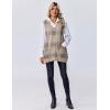 imageZeagoo Womens Sweater Vest 2025 Oversized Sleeveless V Neck Pullovers with Pocket Knitted Fall OutfitsWhite Plaid