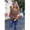 imageZeagoo Womens Sweaters Cute Long Sleeve Off The Shoulder Pullover Tops Hollow Out Crochet Dressy Casual OutfitsAdark Brown