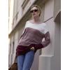imageZeagoo Womens Sweaters Cute Long Sleeve Off The Shoulder Pullover Tops Hollow Out Crochet Dressy Casual OutfitsColorblock 284