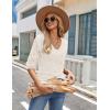 imageZeagoo Womens Sweaters Fall 2025 Long Sleeve Knit Pullover V Neck Lightweight Crochet Sweater Tops Dressy CasualBeige