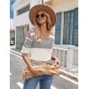 imageZeagoo Womens Sweaters Fall 2025 Long Sleeve Knit Pullover V Neck Lightweight Crochet Sweater Tops Dressy CasualColorblock Jh537