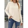 imageZeagoo Womens Sweaters Loose Knit Side Button 2025 Fall Fashion Trendy Casual Pullover Tops ClothesApricot