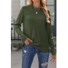 imageZeagoo Womens Sweaters Loose Knit Side Button 2025 Fall Fashion Trendy Casual Pullover Tops ClothesArmy Green