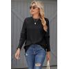 imageZeagoo Womens Sweaters Loose Knit Side Button 2025 Fall Fashion Trendy Casual Pullover Tops ClothesBlack