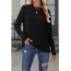 imageZeagoo Womens Sweaters Loose Knit Side Button 2025 Fall Fashion Trendy Casual Pullover Tops ClothesBlack