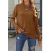 imageZeagoo Womens Sweaters Loose Knit Side Button 2025 Fall Fashion Trendy Casual Pullover Tops ClothesBrown