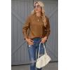 imageZeagoo Womens Sweaters Loose Knit Side Button 2025 Fall Fashion Trendy Casual Pullover Tops ClothesBrown