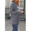 imageZeagoo Womens Sweaters Loose Knit Side Button 2025 Fall Fashion Trendy Casual Pullover Tops ClothesGrey