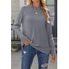 imageZeagoo Womens Sweaters Loose Knit Side Button 2025 Fall Fashion Trendy Casual Pullover Tops ClothesGrey