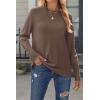 imageZeagoo Womens Sweaters Loose Knit Side Button 2025 Fall Fashion Trendy Casual Pullover Tops ClothesNutmeg