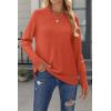 imageZeagoo Womens Sweaters Loose Knit Side Button 2025 Fall Fashion Trendy Casual Pullover Tops ClothesOrange