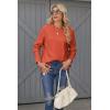 imageZeagoo Womens Sweaters Loose Knit Side Button 2025 Fall Fashion Trendy Casual Pullover Tops ClothesOrange