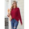 imageZeagoo Womens Sweaters Loose Knit Side Button 2025 Fall Fashion Trendy Casual Pullover Tops ClothesRed